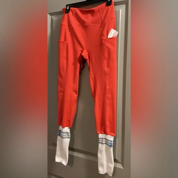 NWT Free People FP Movement Sock it To Me Leggings in Flame Orange Size M - Picture 16 of 16